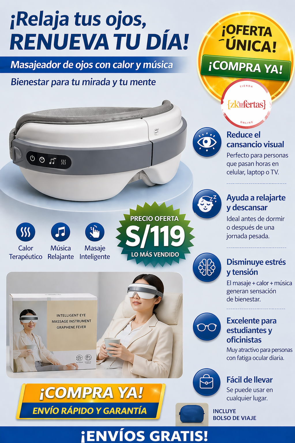 masajeador de ojos inteligente