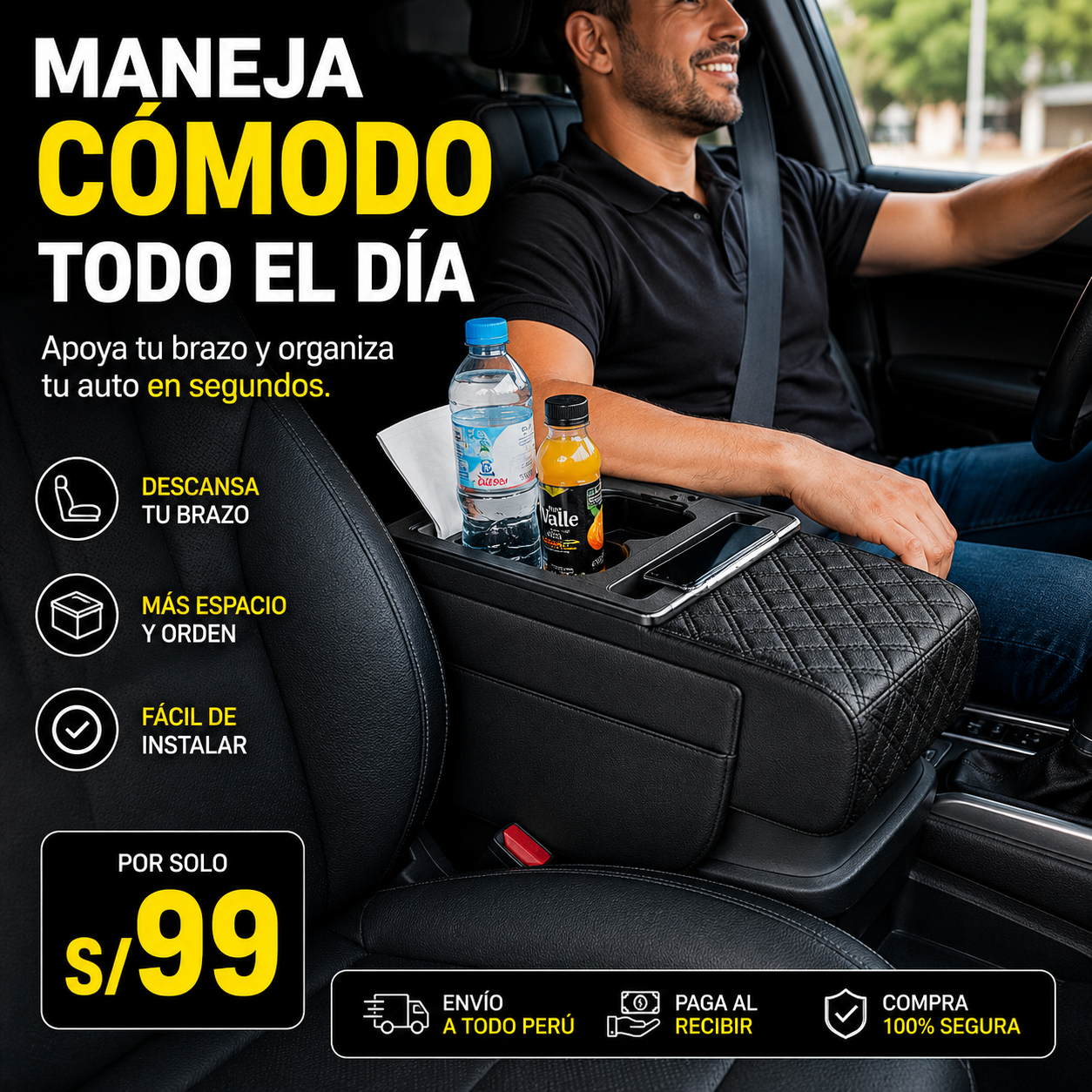 REPOSABRAZOS MULTIFUNCIONAL PARA AUITOS