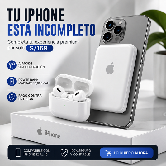 COMBO AIRPODS 2DA GENERACION +POWER BANK MAGSAFE DE 10000 MAH